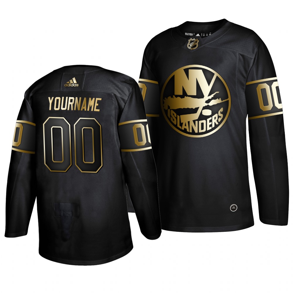 Cheap Adidas Islanders Custom Men 2019 Black Golden Edition Authentic Stitched NHL Jersey